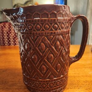 Vintage Hull 499 Brown Ceramic Pitcher